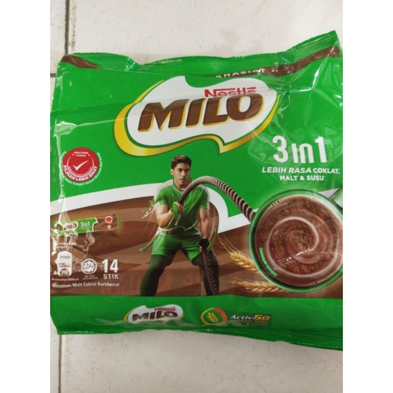 

Active go M.I.L.O minuman kemasan Isi 14 stik