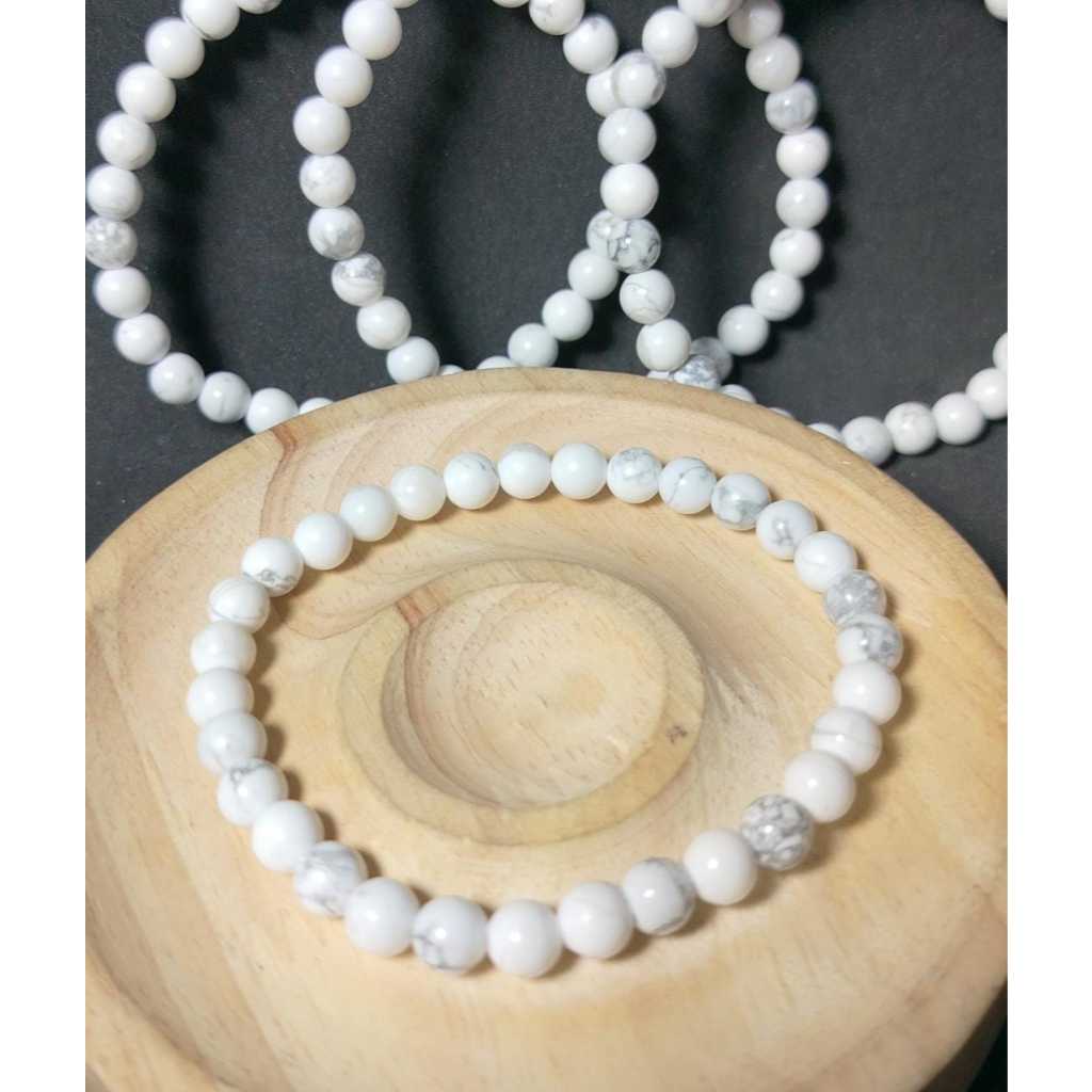 Gelang Howlite Natural 6 mm TOP GRADE