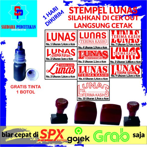 

Stempel Lunas Kotak Warna Merah Gratis Tinta 1 Botol