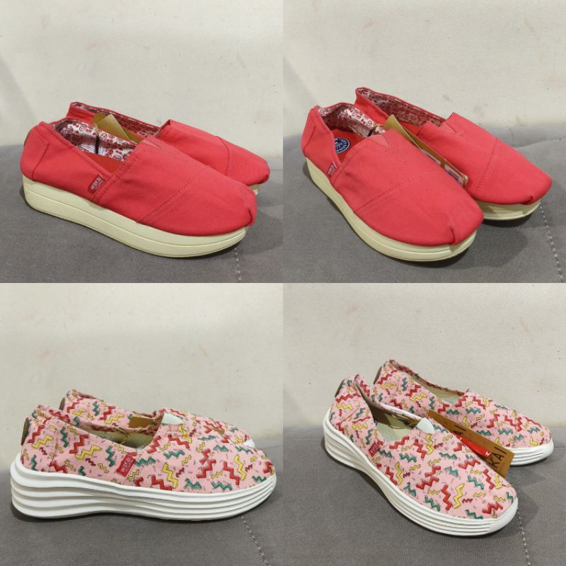 Wakai Kiko Pink & Black Wedges size 37 & 38 (insol 23.5 & 24 cm) Original Store