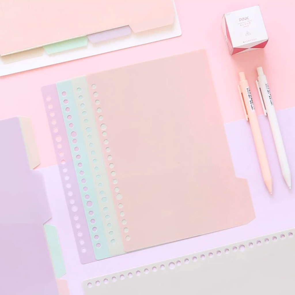 

Divider Pembatas Binder Wengu Warna Morandi Pastel Aesthetic A5 / B5 - Wengu Divider isi 4 Lembar Anti Air
