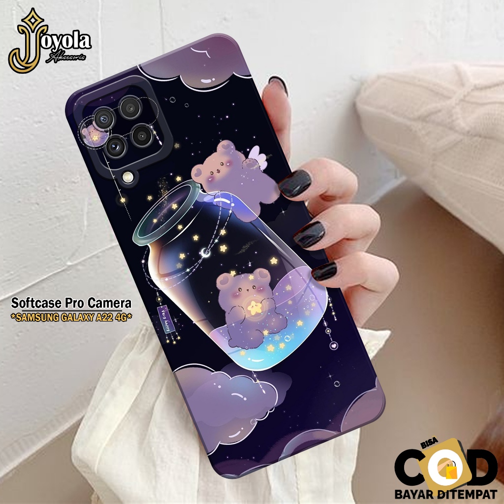 JOYOLA Case Samsung Galaxy A22 4G - Fashion Case Kartun - Softcase Samsung Galaxy A22 4G - Pro Camer