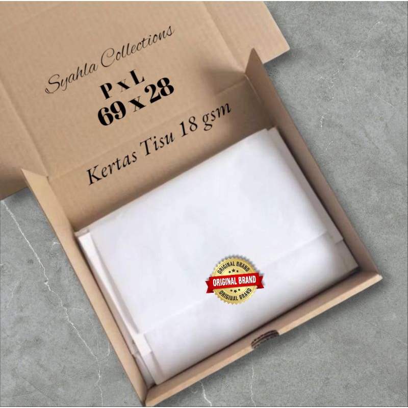 

KERTAS TISU (69x28cm) KERTAS Packing Hampers/Kertas Baju/ Kertas Sepatu/ Kertas Kado/Pembungkus Kado/Pelindung pakaian