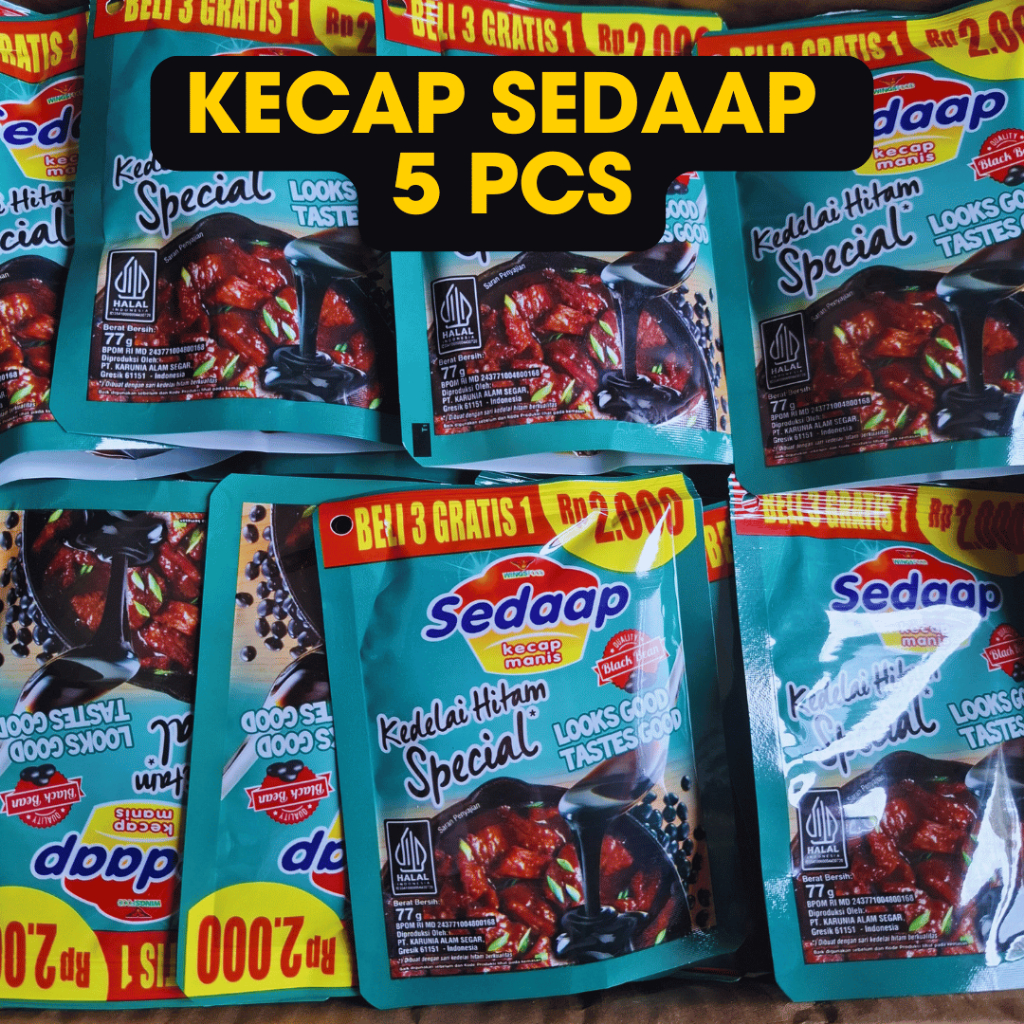 

PROMO 5 Pcs Kecap Sedaap Kemasan 2000 77gr
