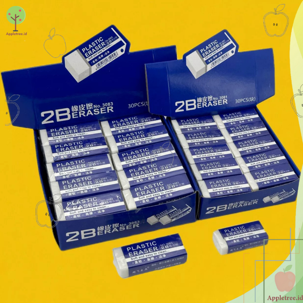 

Appletree SALE - 5 PCS Penghapus Pensil Putih Lembut mudah untuk menghapus dan bersih