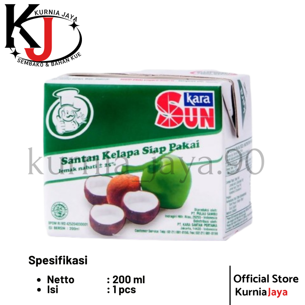 

[ SUNKARA ] Santan Kelapa 200ml & 1 Liter