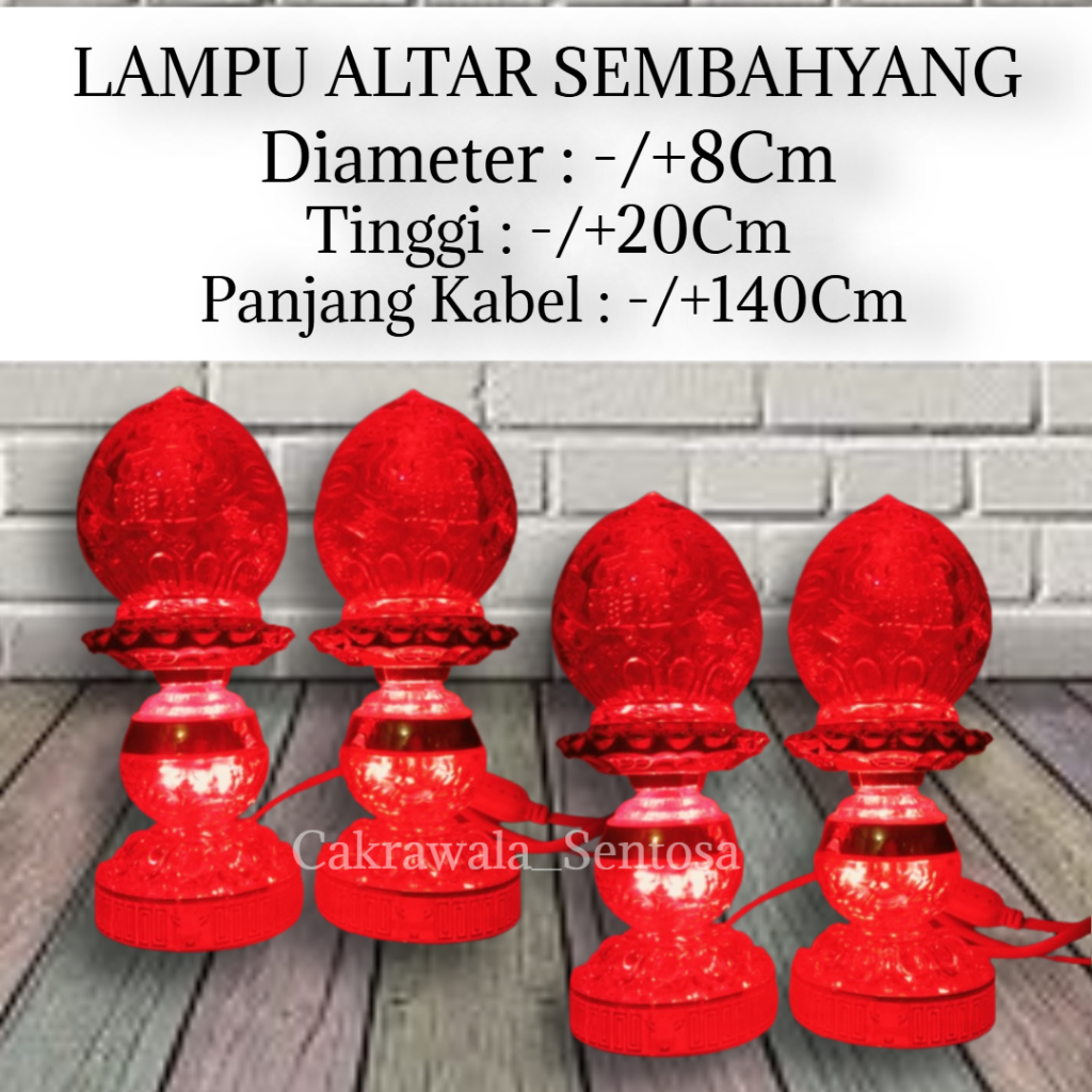 Lampu Altar LED Lampu Sembahyang Merah Model Paucu 1 Set