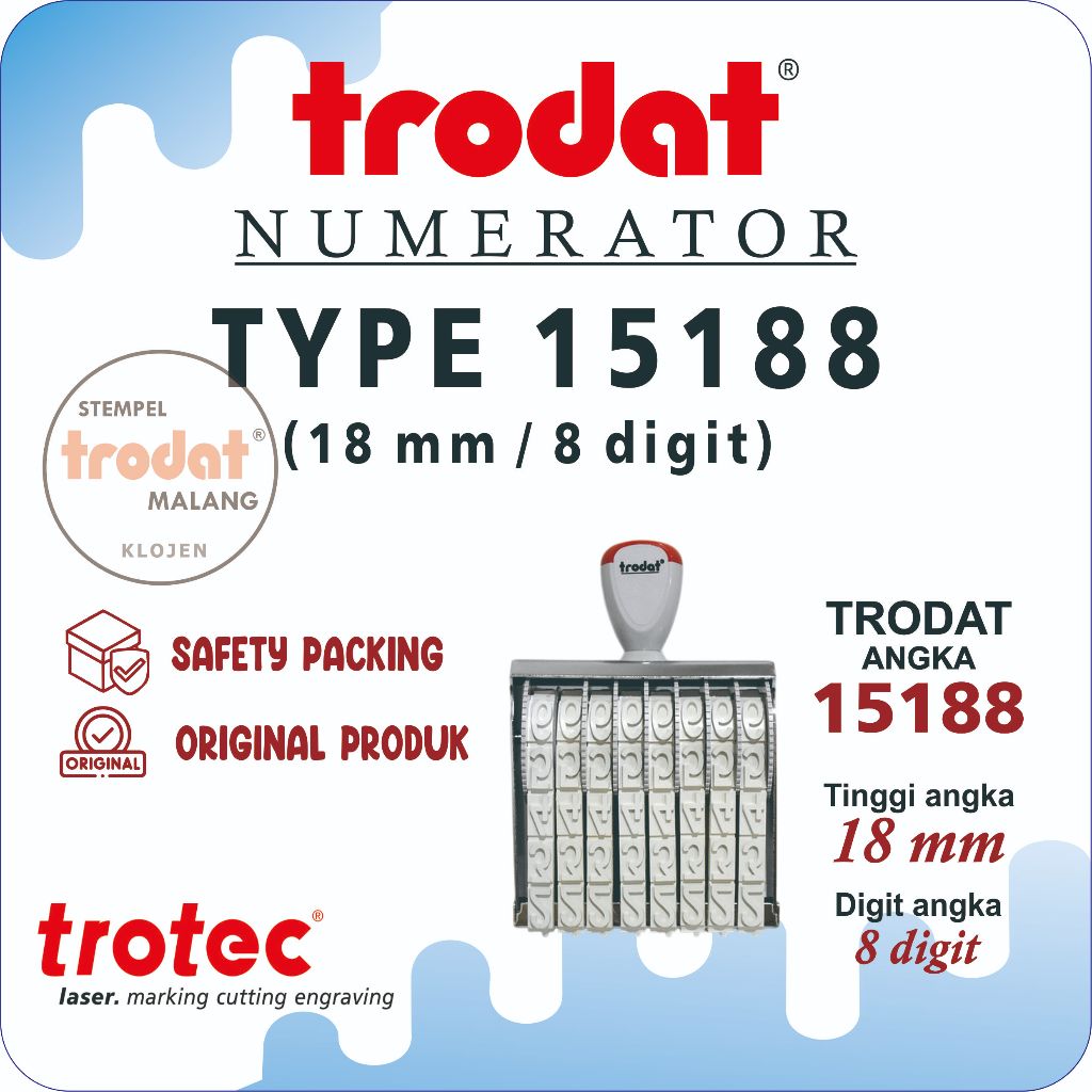 

Stempel Trodat 15188(18mm 8digit) | STEMPEL TRODAT NUMERATOR (ANGKA DAN SIMBOL BISA DIPUTAR)