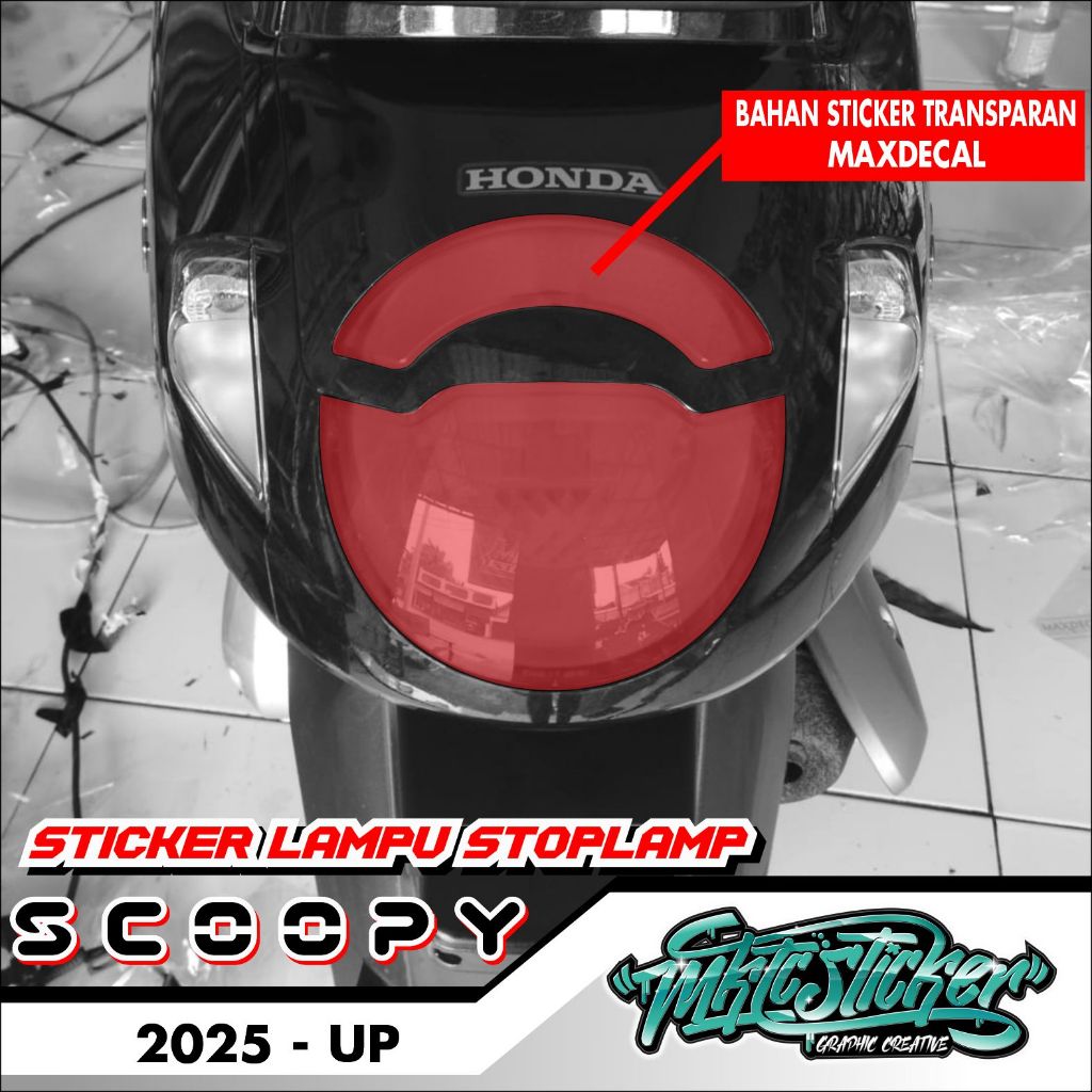 STIKER LAMPU BELAKANG/STOPLAMP HONDA SCOOPY TERBARU