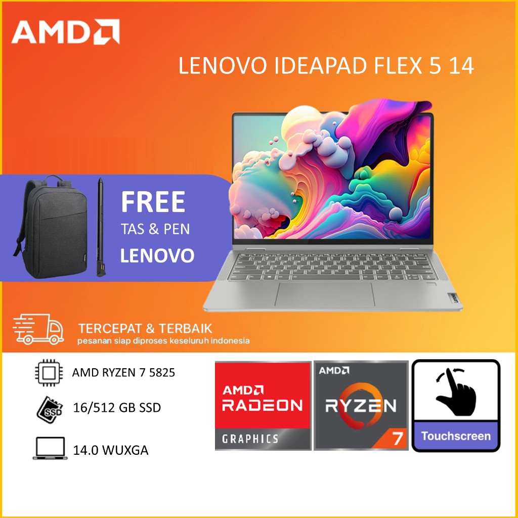 LENOVO IDEAPAD FLEX 5 14 - AMD RYZEN 7 5825 RAM 16GB 512GB SSD W11+OHS 14.0WUXGA