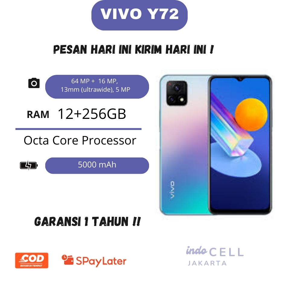 HP VIVO Y72 RAM 12/ 256 GB BERGARANSI 1 TAHUN TERMURAH