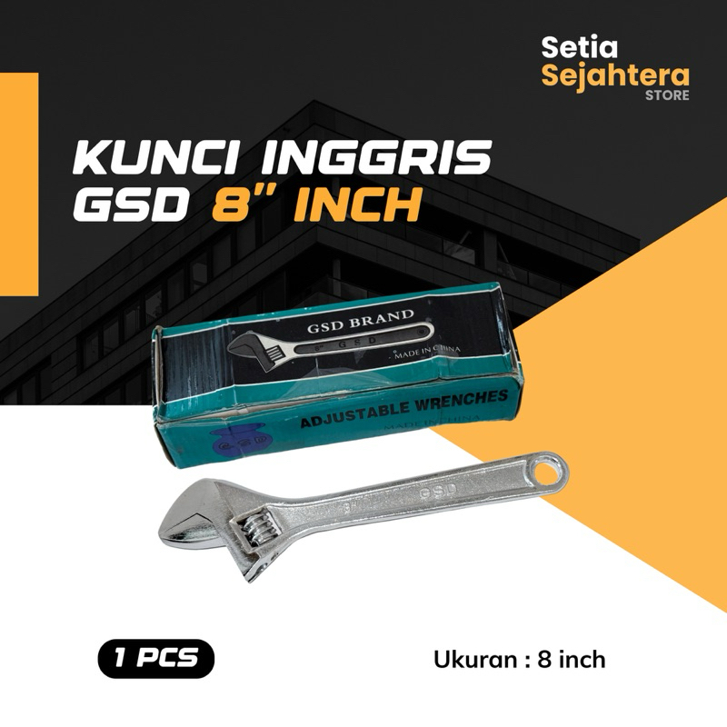 GSD Kunci Inggris 8 inch Baco Bago Bahco Adjustable Wrench - 1 pcs