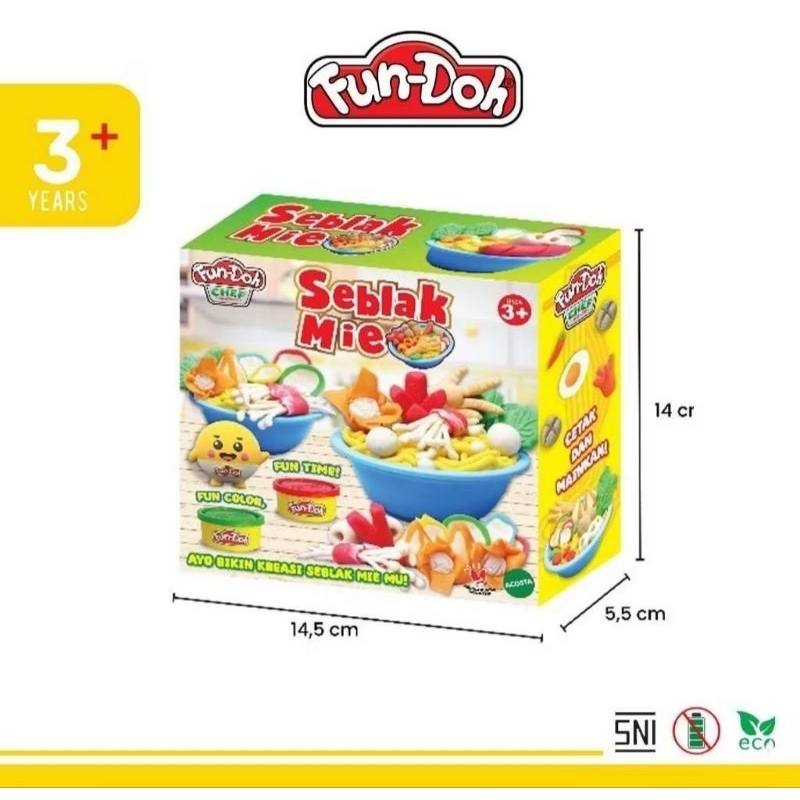 Mainan Edukasi Fun Doh Seblak Mie Mainan Lilin Clay Pastisin Mie dan Cetakan