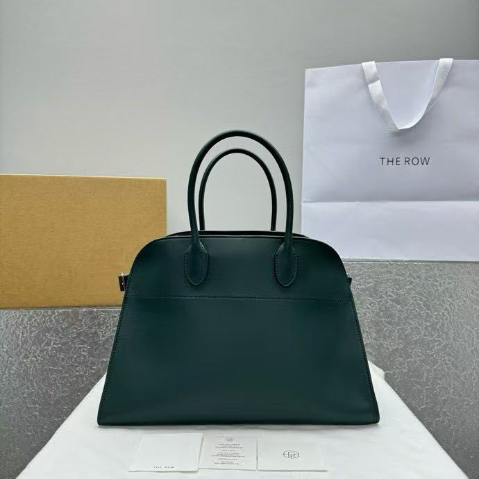 THE ROW Margaux 15 Tote Bag Handbag Medium Plain Black Green 1831