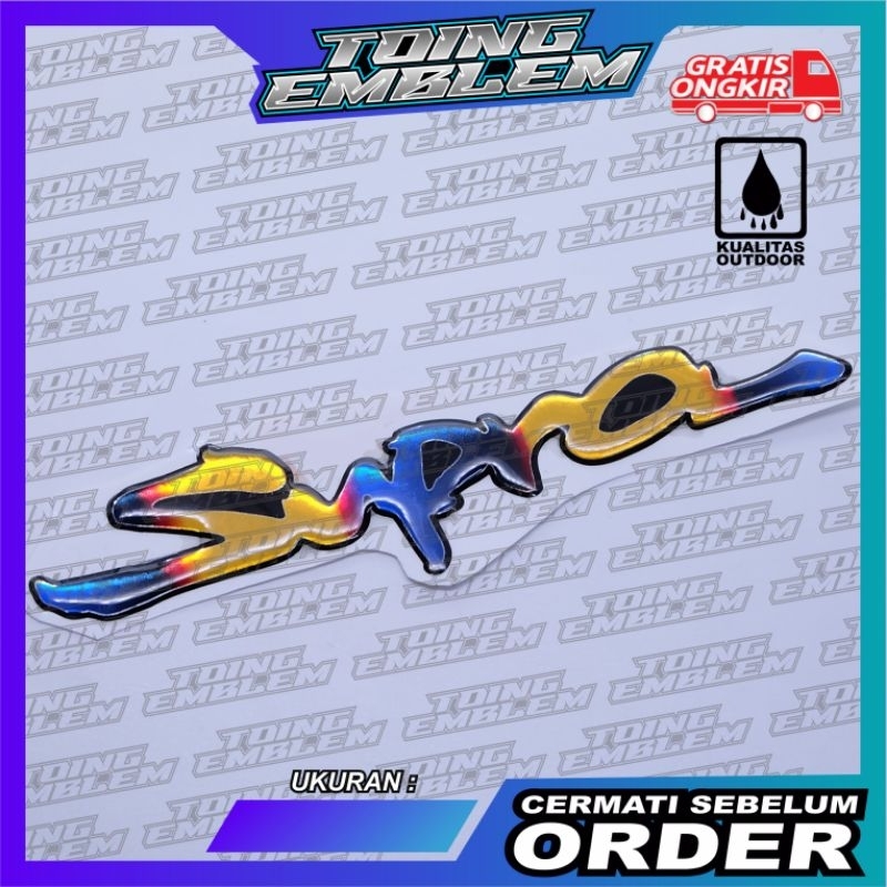 emblem timbul Toyota Supra titanium/emblem Toyota Supra titanium