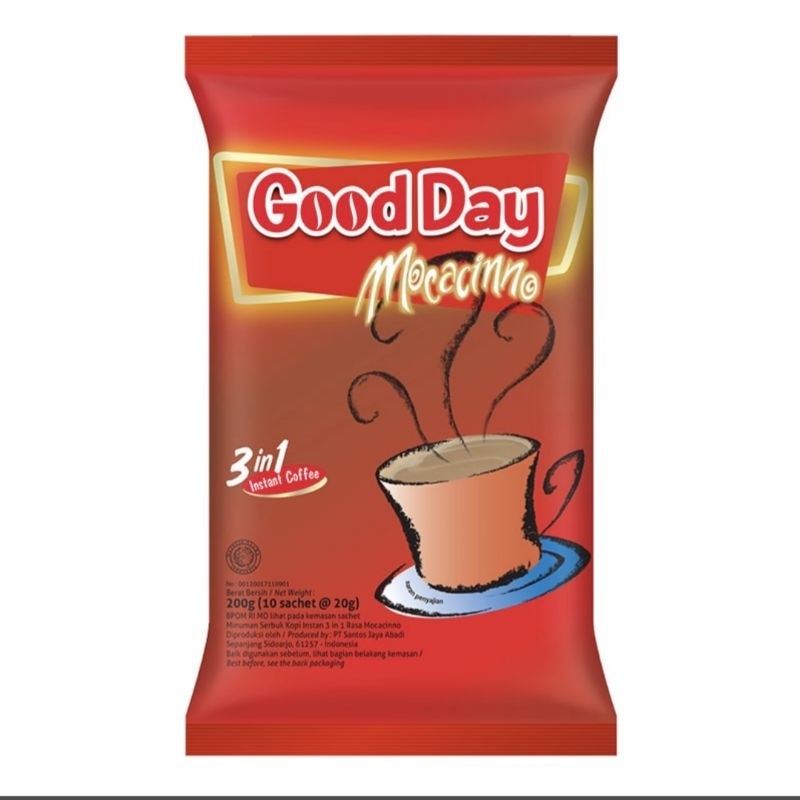 

Good Day Mocacinno Moka 20 gr Kopi Instan [10 sachet] 1 Renceng