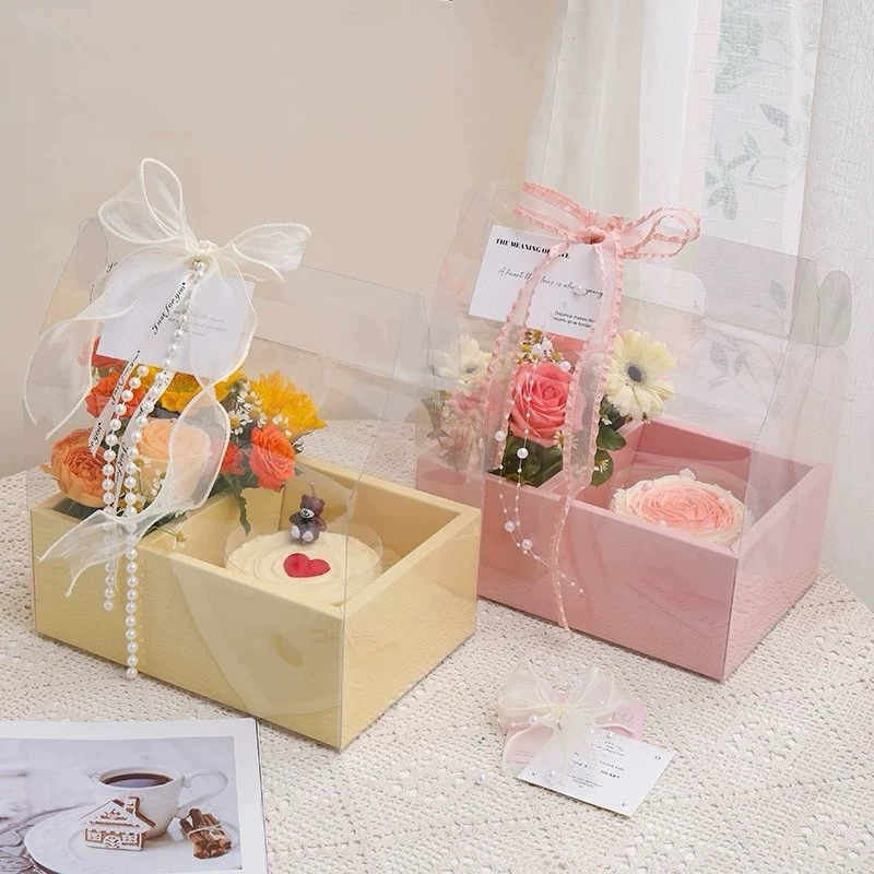 

FLOWERSUPPLY - TRANSPARANT PORTABLE FLOWER BOX - KOTAK CAKE & GIFT BUNGA KUE - BLOOM BOX KOTAK BUNGA 1510 MIKA HANDY BOX - KOTAK VALENTINE - AF031