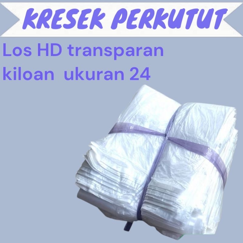 Kresek PERKUTUT Los HD Putih Transparan Kiloan Ukuran Sedang / Kresek HD LOS PERKUTUT 24