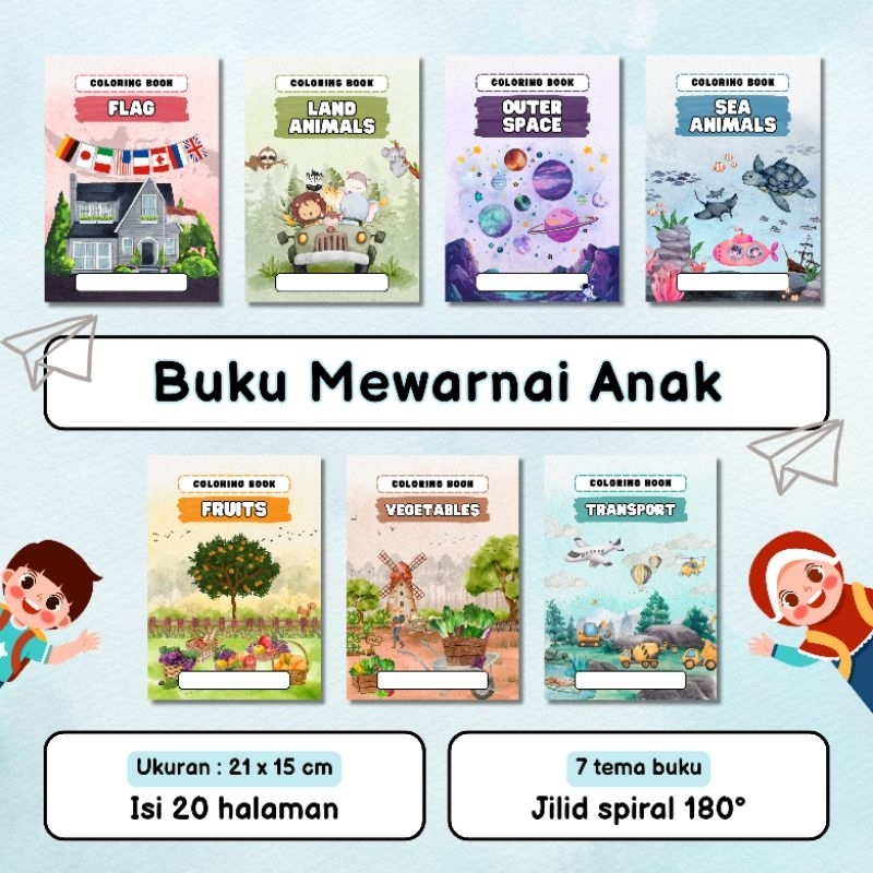 

[PANDAWA] Buku Mewarnai | Coloring Book | 7 Tema | Ukuran A5