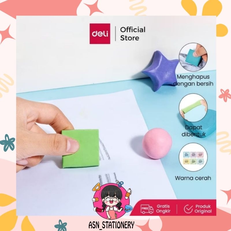 

Deli School Eraser / Penghapus Bersih Bisa Bentuk Sesuai Keinginan VP176