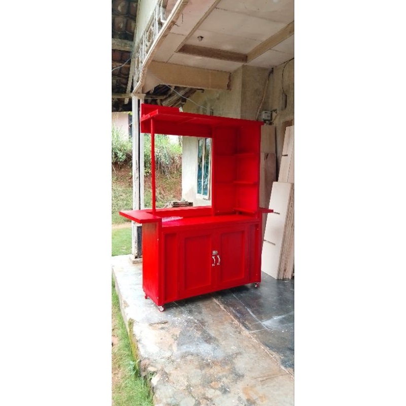 Booth lipat portable/ Booth es minuman/ Booth kayu/ Booth jualan/ meja lipat stand