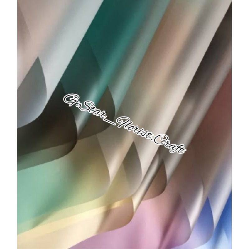 

kertas Buket bunga aurora flower Wrapping paper ombre cellophane waterproof motif gradasi