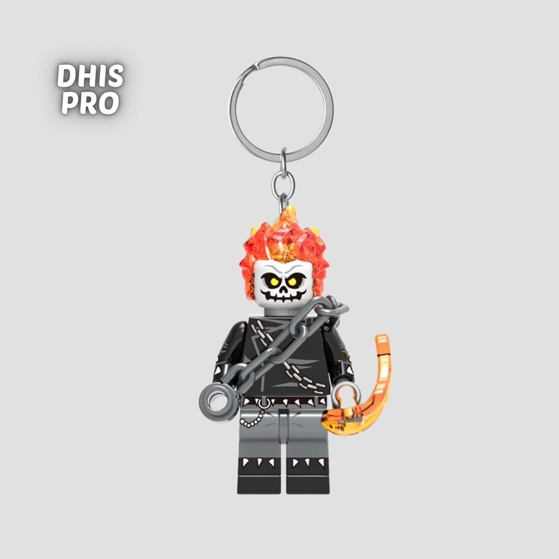 Dhis Project Gantungan Kunci LEGO Minifigure Ghost Rider Midnight Sons Marvel