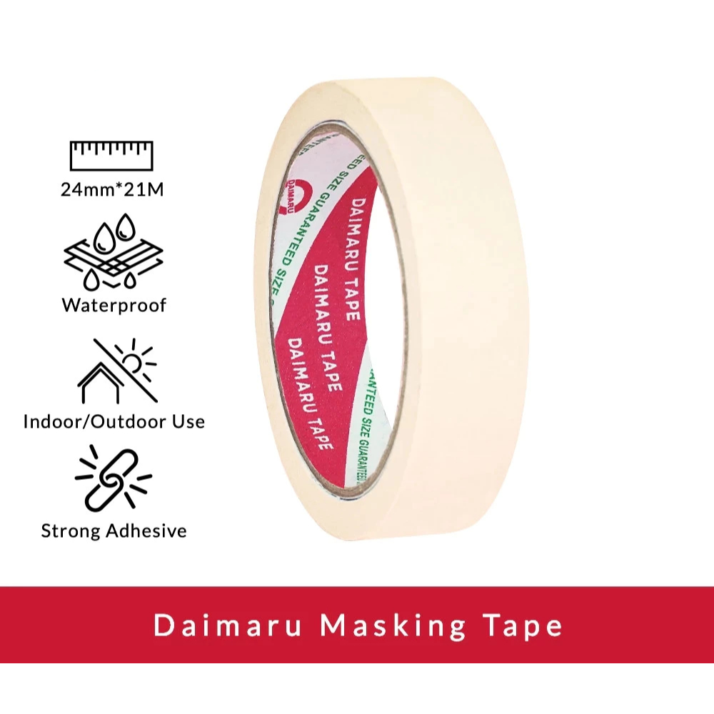 

Daimaru Masking Lakban Kertas / Solasi 1 Inch 24mm x 21m