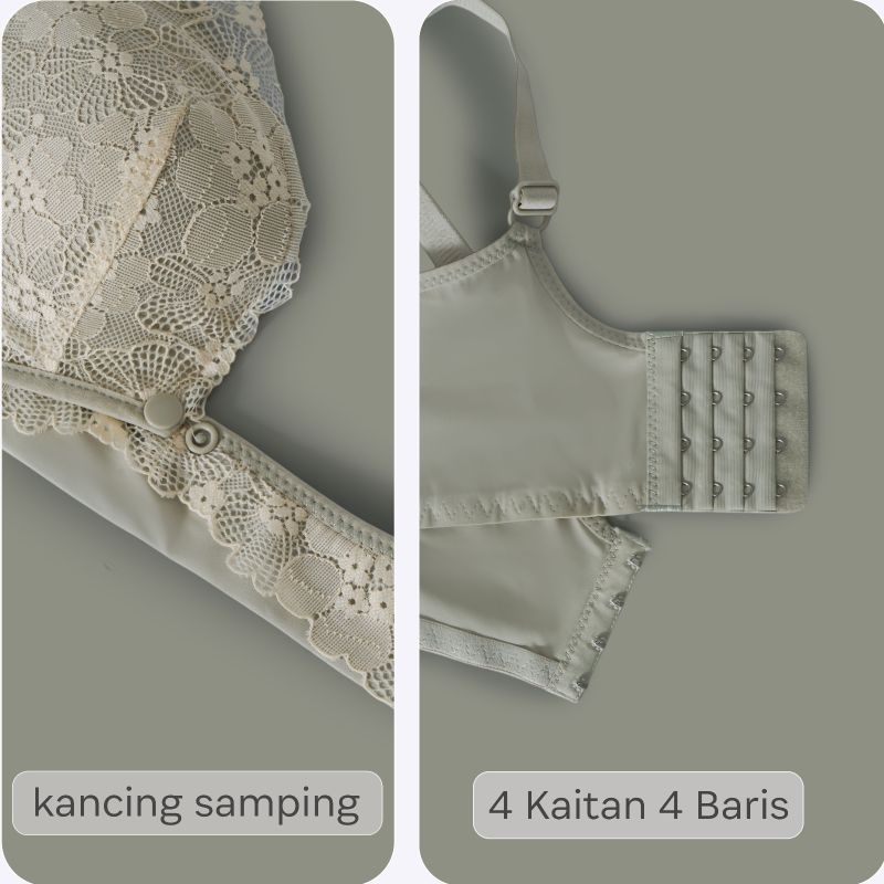 RB FIORI Bra PAOLINA Bra Menyusui Full Cup Kancing Depan Kait 4 Bra Tanpa Kawat Tanpa Busa