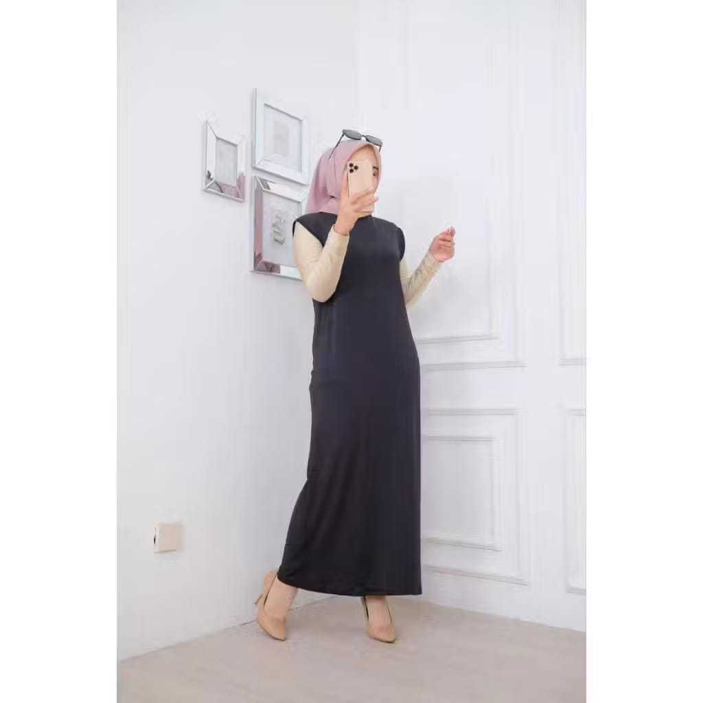 Inner Dress Knit Premium Tanpa Lengan / Inner Dress Tanpa Lengan