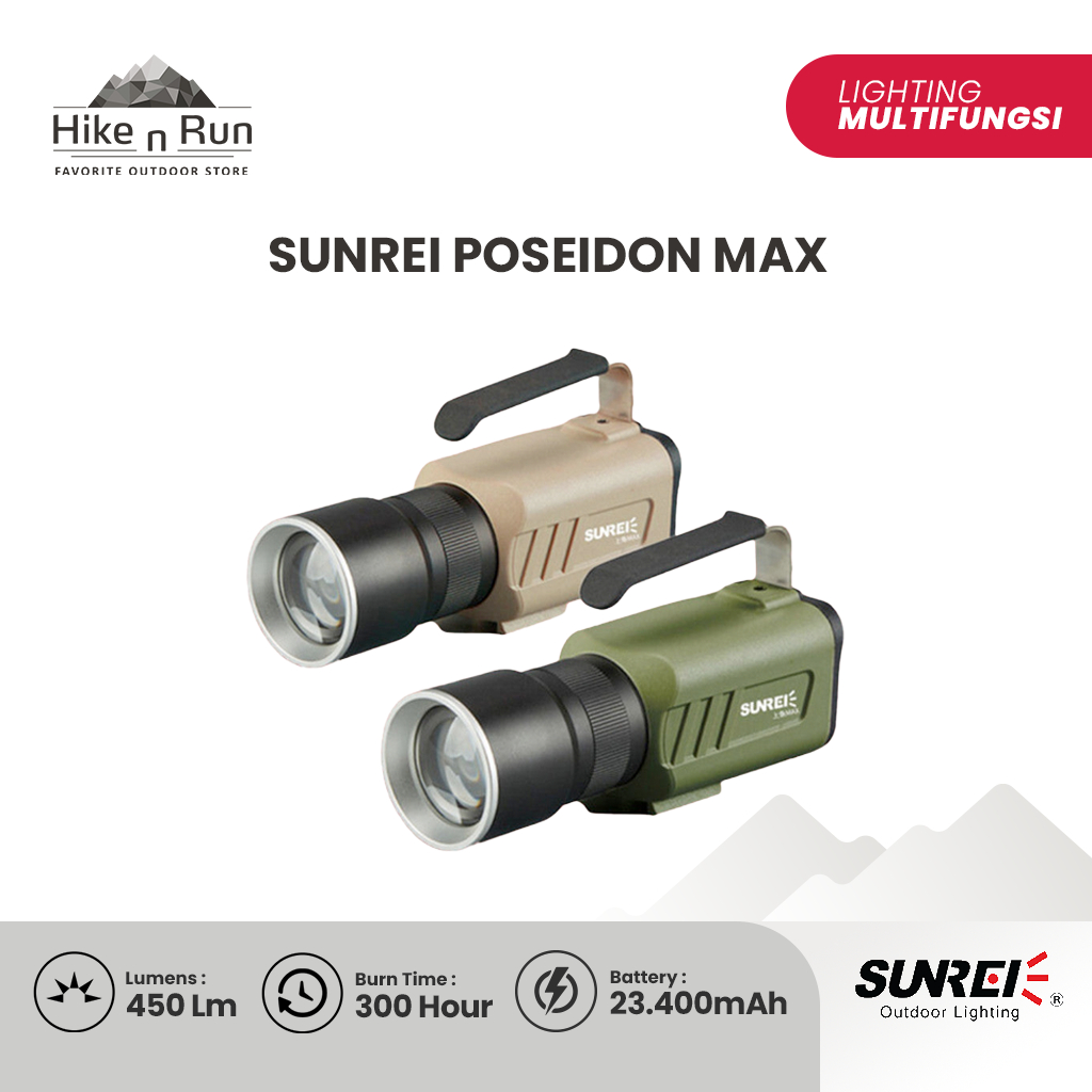 Lampu Senter Jarak Jauh Sunrei Poseidon Max Flashlight Tembak Sorot