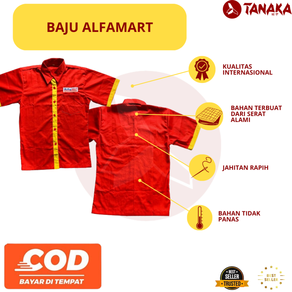 Baju Alfamart Pria | Baju Alfamart Cowok | Baju Alfamart Merah | Baju Kerja Merah | Kemeja Alfamart