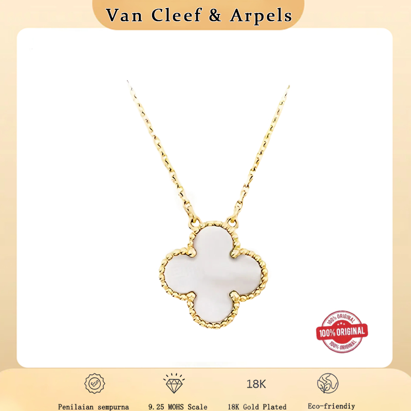 kalung wanita kalung emas Van Cleef Arpels Kalung Alhambra Putih Original - Hadiah Pacar Mewah