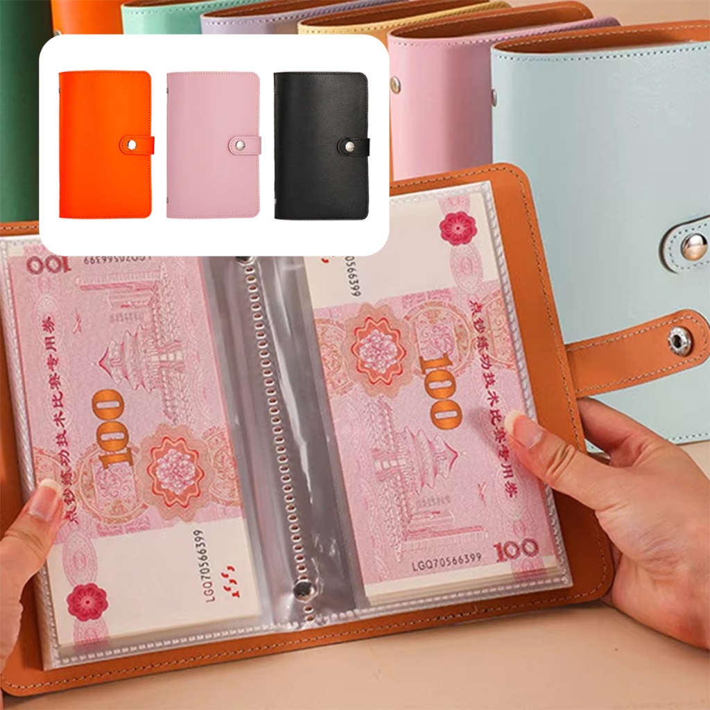 50 Lembar dompet disiplin keuangan aesthetic buku tabungan harian Album Koleksi Uang Kertas