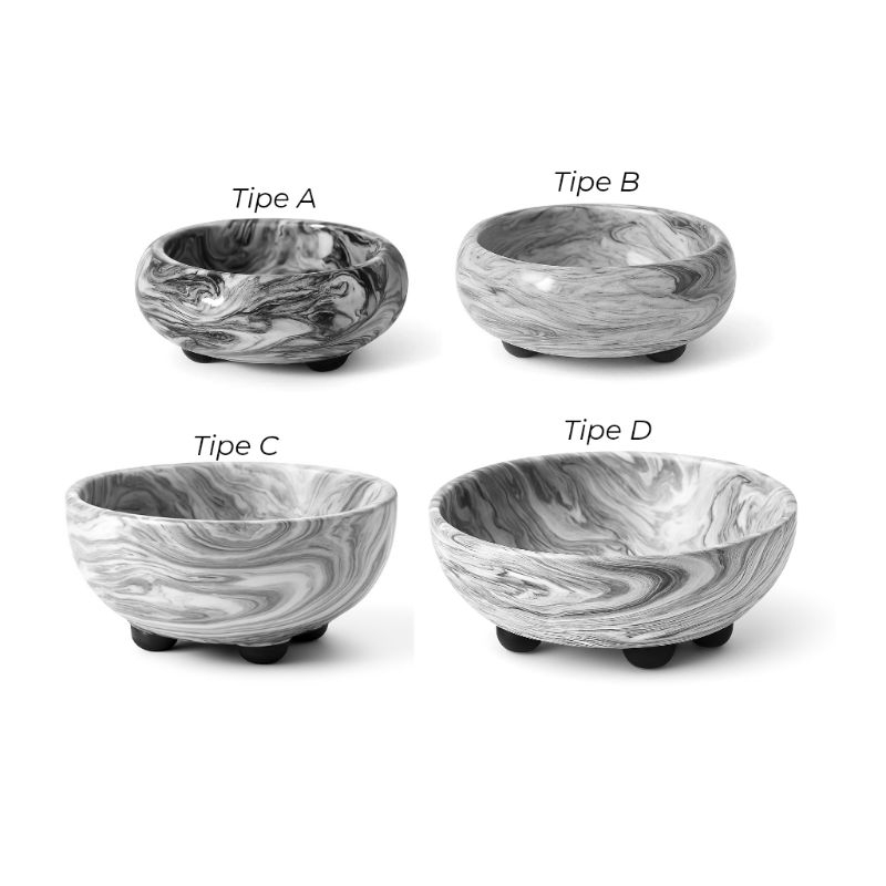 Pot Bonsai Motif Marmer (Handmade)