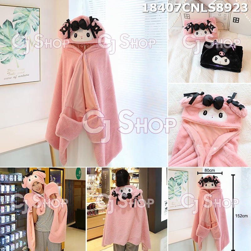 My Melody Kuromi Hoodie Blanket Selimut hoodie 18407 18408