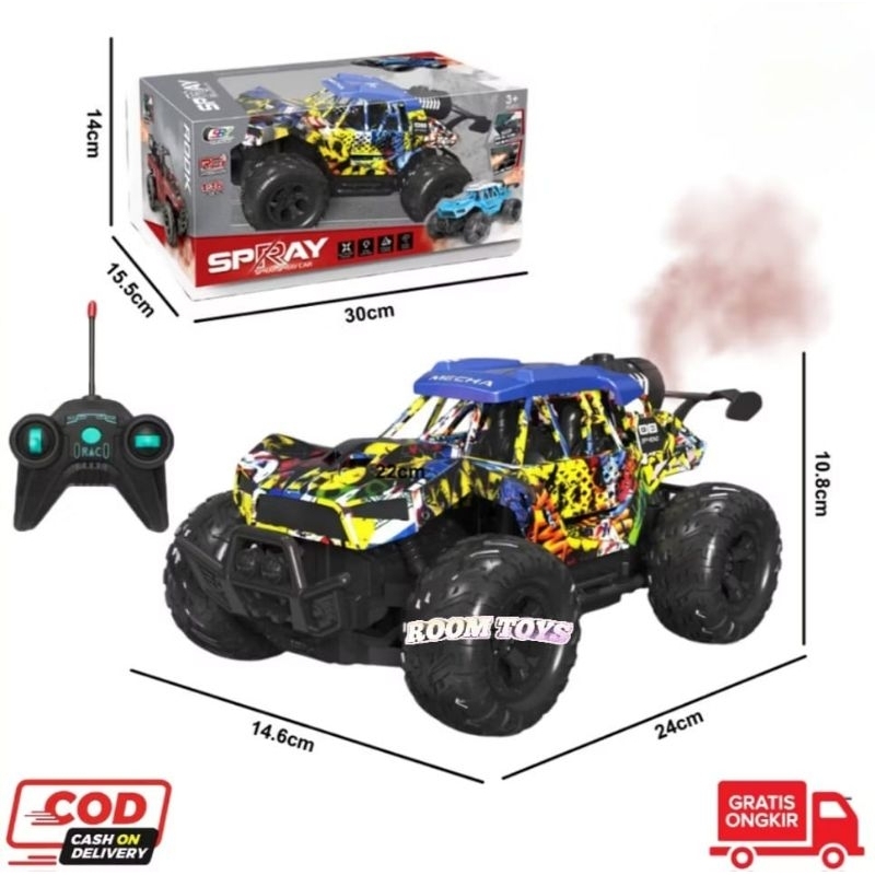 Mainan Mobil Remote Control Spray Car / RC Rook Spray Car