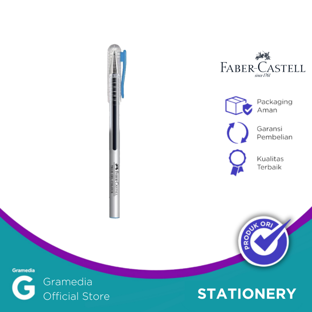 

Faber Castell True Gel - Pulpen Gel 0.7 Mm Warna Light Blue