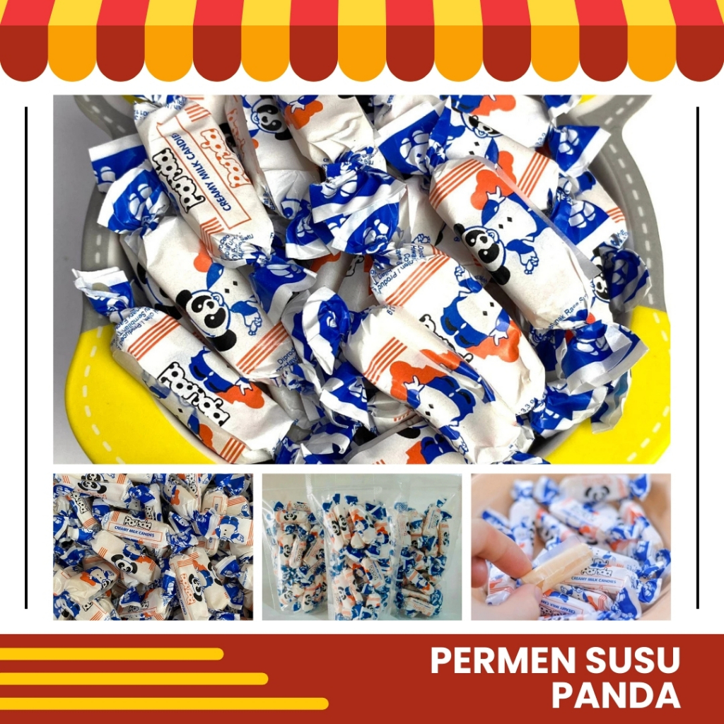 

Permen Jadul Panda Rasa Susu Halal Pemen Empuk Lunak Creamy Milk Candies Candy Berat Kemasan 100gr
