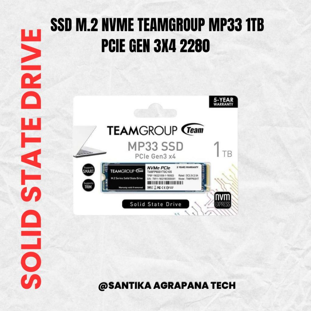 Ssd M.2 Nvme TeamGroup MP33 1TB Pcie Gen 3x4 2280-Mp33 1 TB Team
