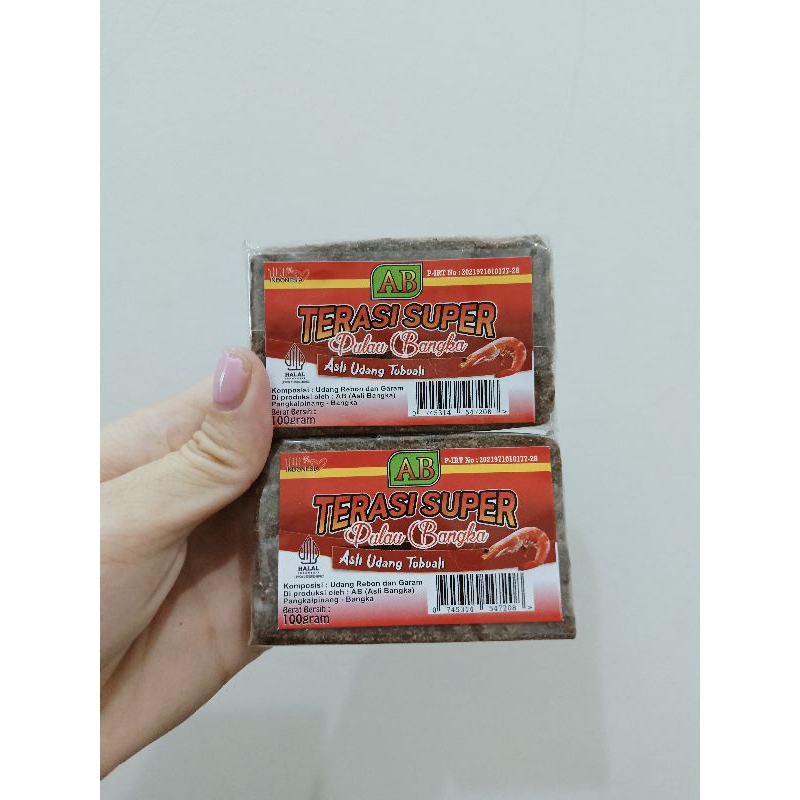 

Terasi Bangka Terasi Toboali 100gram Terasi AB Asli Udang Premium Wangi Kualitas Nomor 1 belacan Bangka