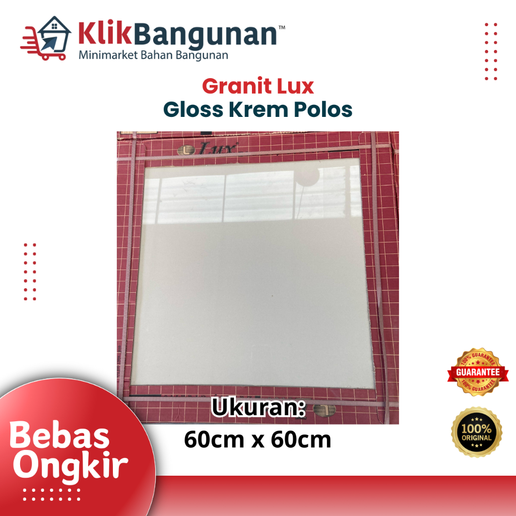 Granit Lux Gloss Krem Polos Ukuran 60 cm x 60 cm – Per Dus