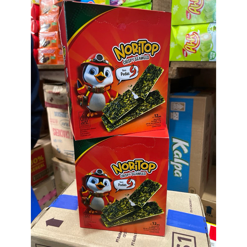 

Promo!!! NoriTop crispy seaweed rasa pedas 1box isi 12pcs