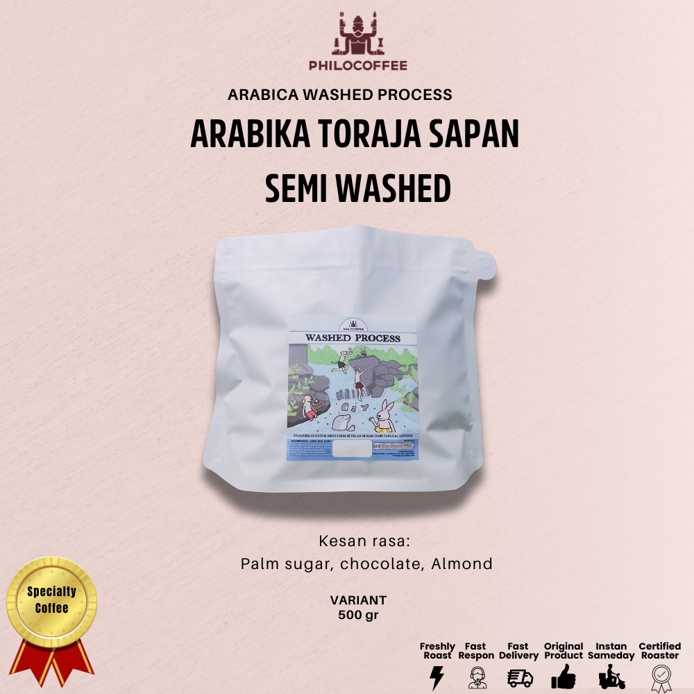 

Kopi Arabika Toraja Sapan Semi Washed 500gr | Arabica Coffee - 500gr, Biji Kopi