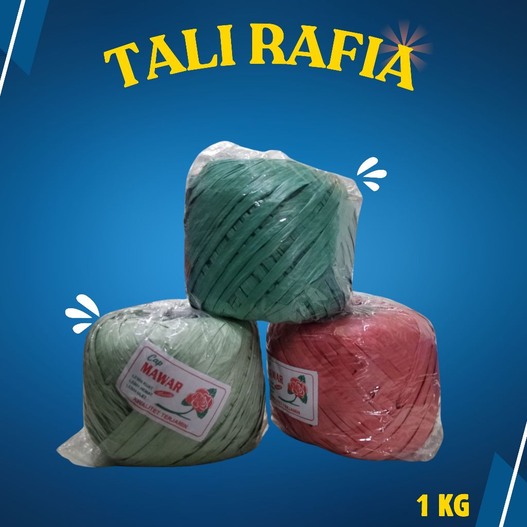 

Tali Plastik Rafiah 1 Kg Cap Mawar Tali Rafia Serbaguna Tebal Kuat Dan Murah