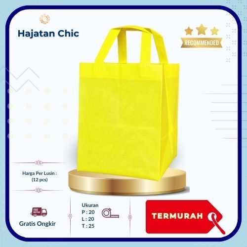 

(1 PACK = ISI 60 Pcs) Tas Spunbond Press Super Tebal - Tas Hajatan Chic (Ukuran BOX 22) - Harga per 1 Pack