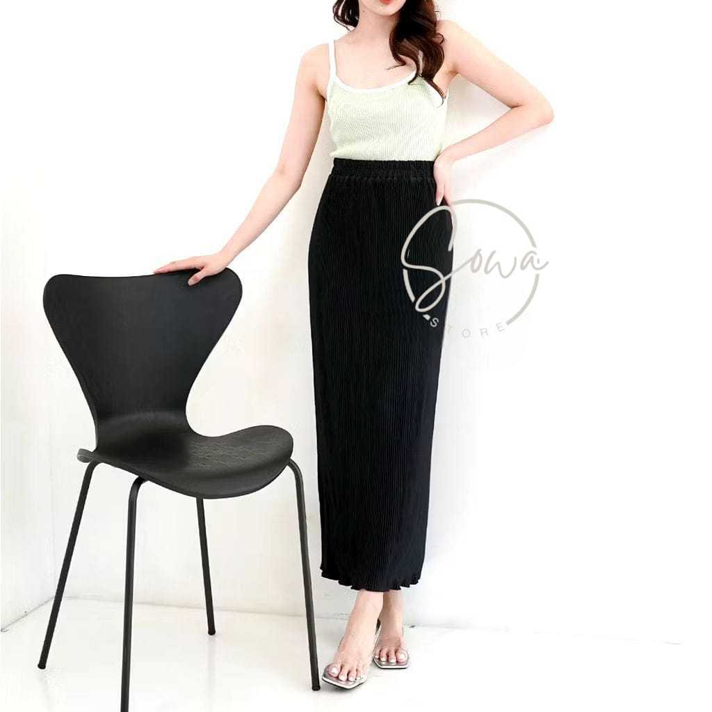 Rok Span Plisket Lidi / Rok Plisket/ Rok Span/ Rok Panjang/ Rok Panjang Highwaist