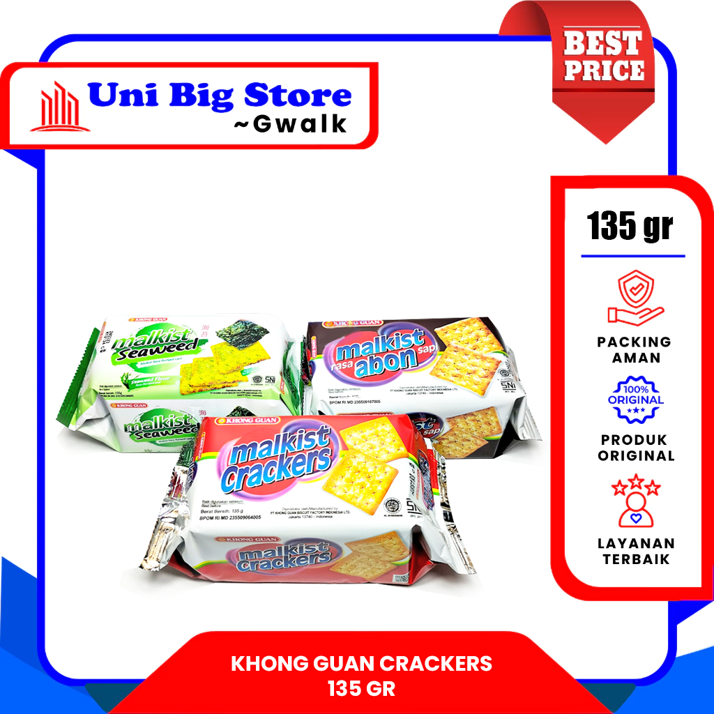 

KHONG GUAN MALKIST - ABON SAPI - SEAWEED CRACKERS - 135 gr
