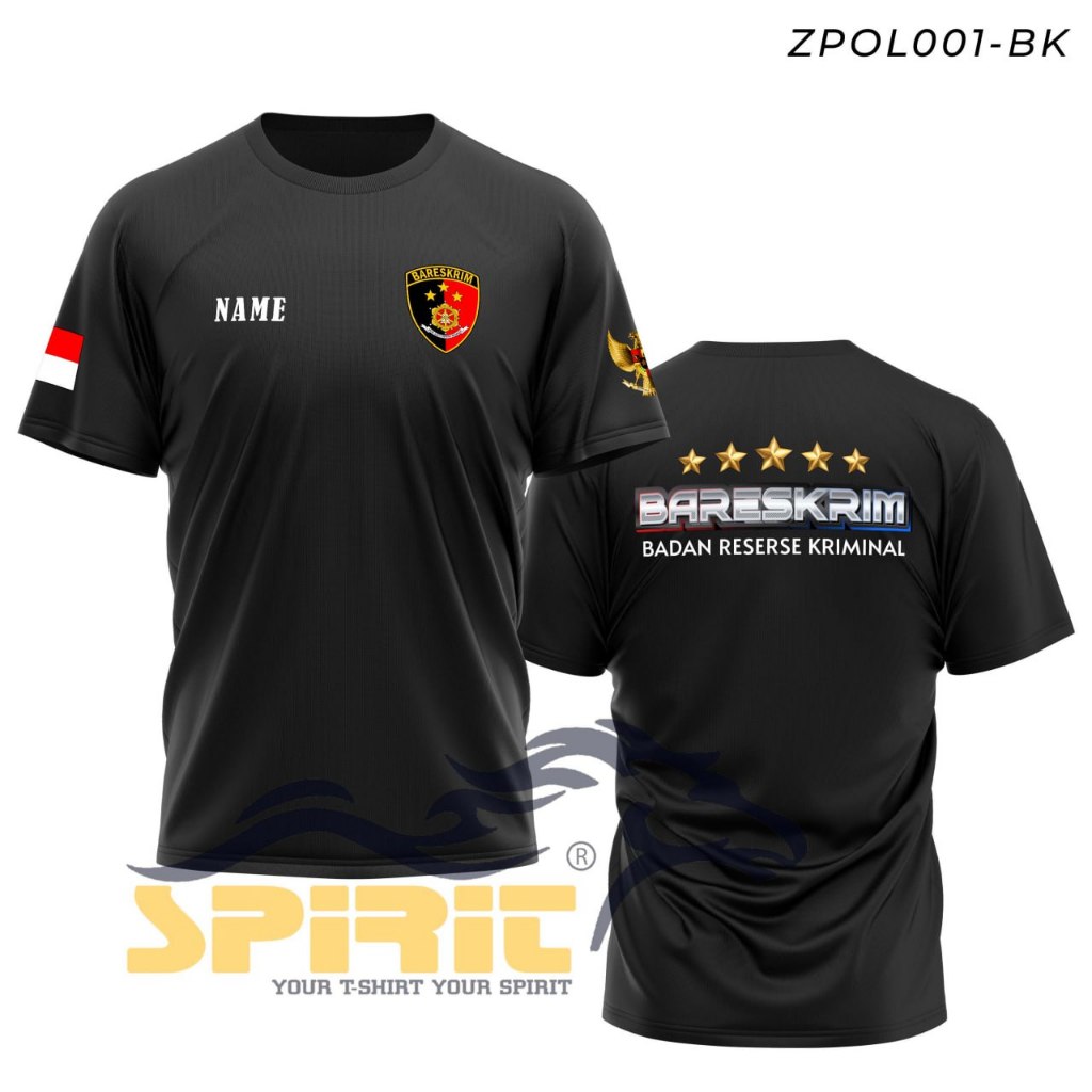 Baju Bareskrim Badan Reserse Kriminal Kaos Polisi Bareskrim Lengan Pendek Katun 24s Distro Jumbo
