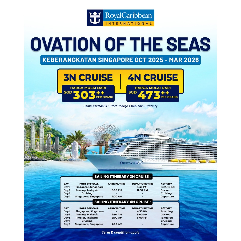 SPECIAL PROMO CRUISE OVATION OF THE SEAS ROYAL CARIBBEAN